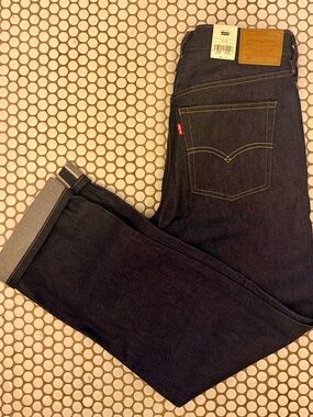 Levi's women’s 501 Dark Indigo Straight selvedge Jeans